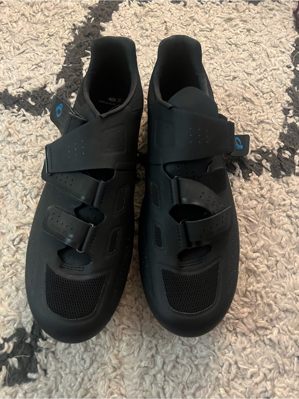 Pearl Black Men's Athletic Cycling Shoes with Velcro Straps